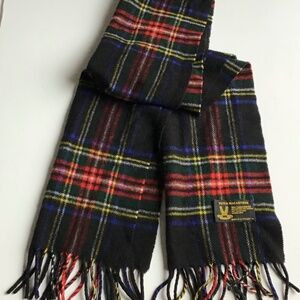 Peter MacArthur scarf Stewart Tartan  plaid merino & cashmere made in Scotland